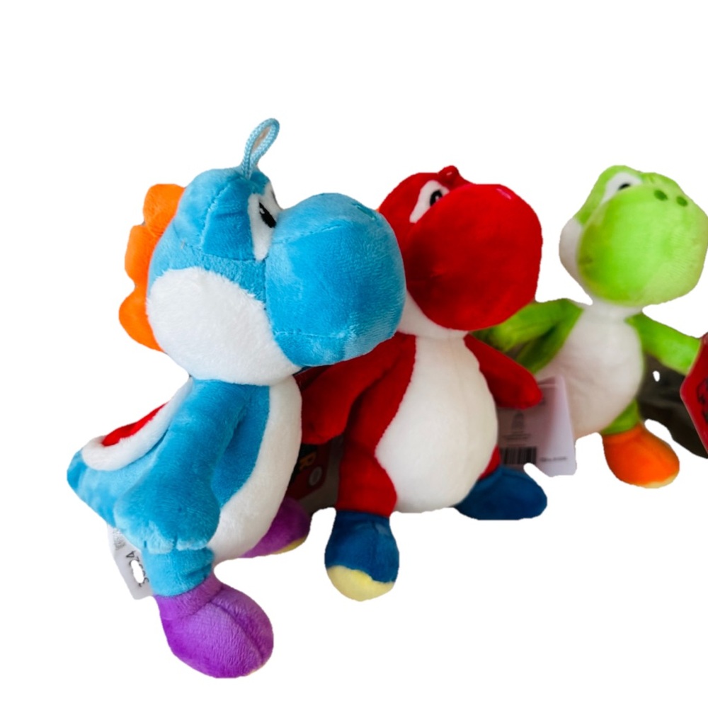 Nintendo Super Mario Set Of 3 YOSHI 7” Plush Green, Blue, & Red New - Picture 3 of 4
